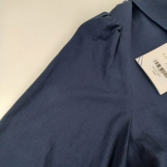 Tuckernuck Pomander Place Navy Cotton Mabel Dress Size L Women Preppy Pockets - Picture 5 of 16